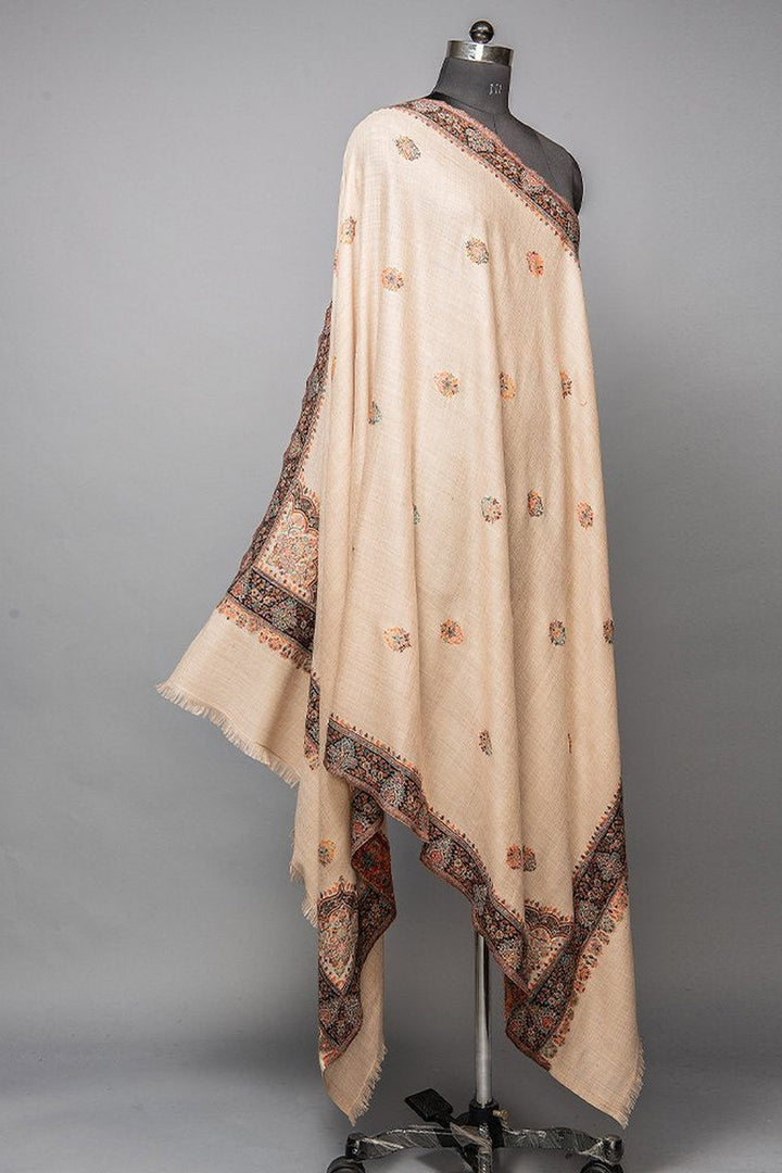 Kani Women's Shawl With Border Booti Design