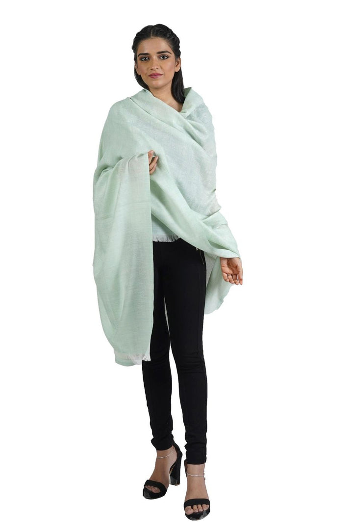 Wool Blended Self Jacquard Women's Shawl
