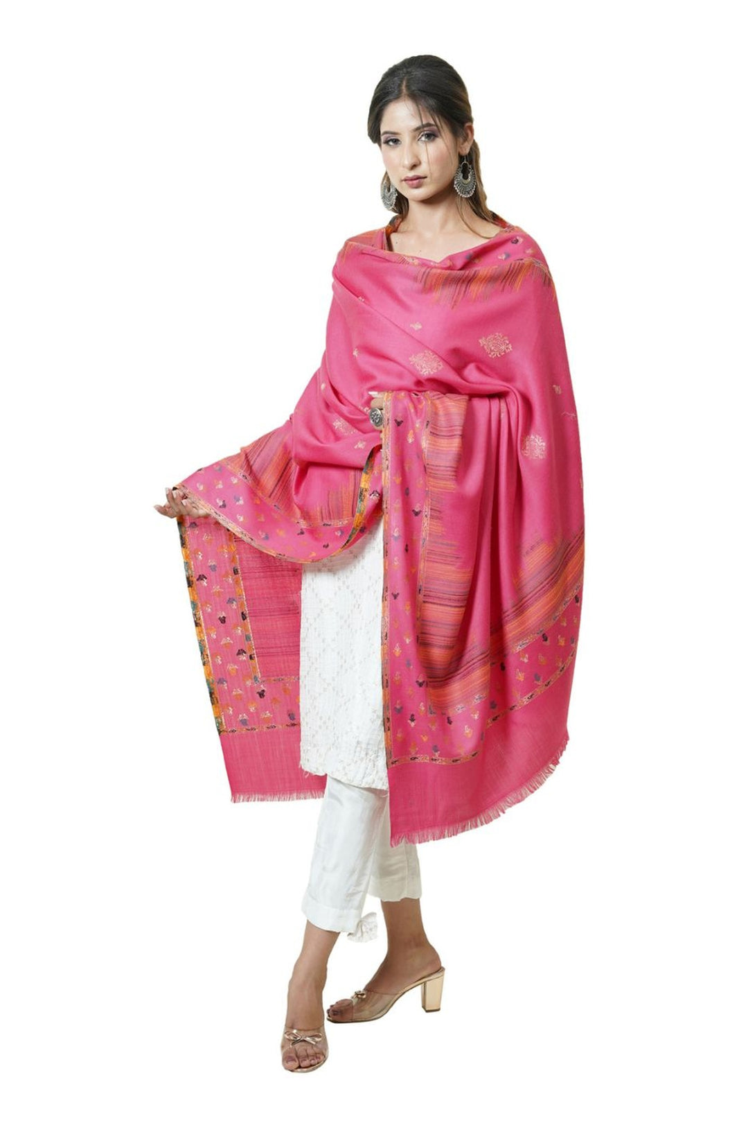 Ikat Pattern Woven Women's Shawl With Zari