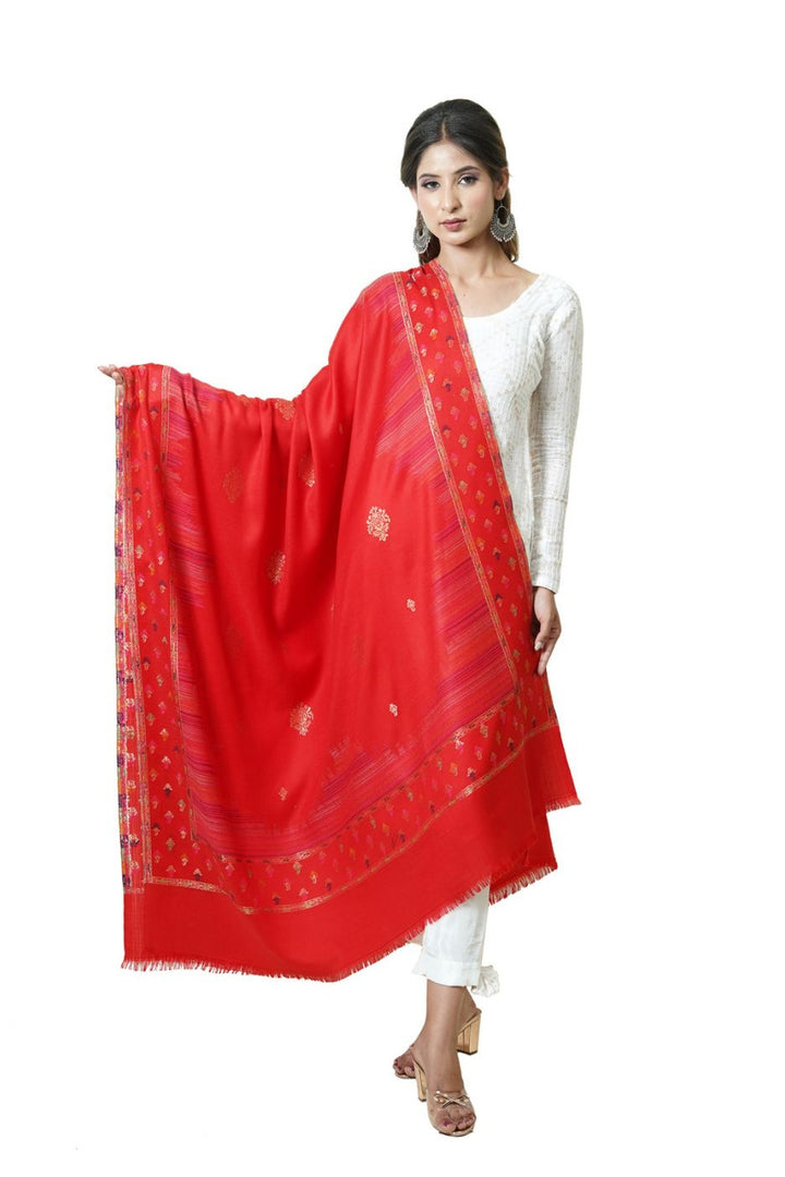 Ikat Pattern Woven Women's Shawl With Zari