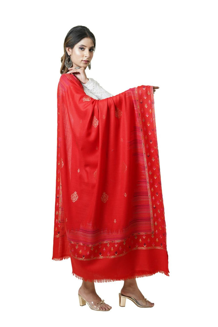 Ikat Pattern Woven Women's Shawl With Zari