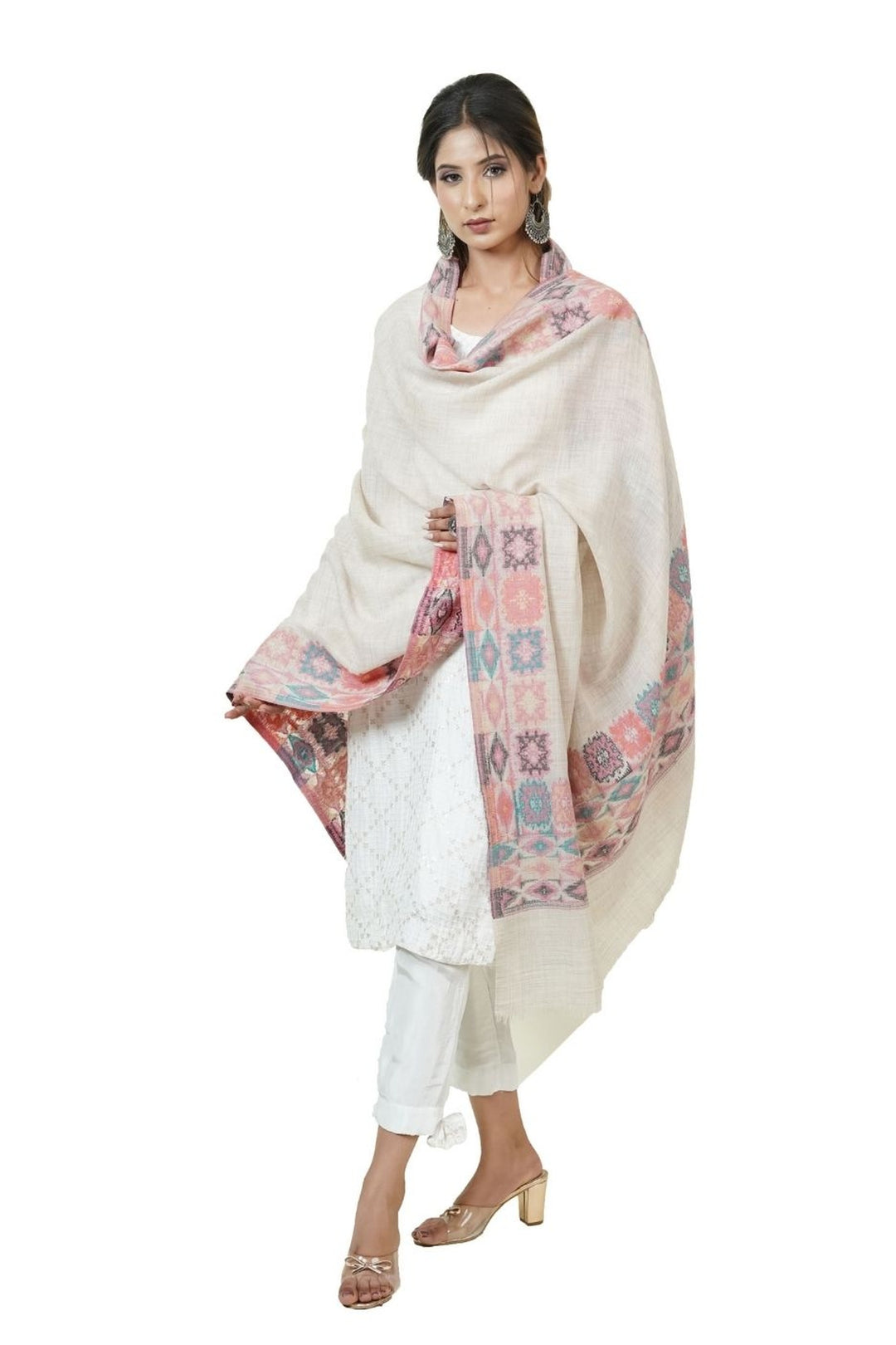 Ikat Pattern Woven Women's Shawl