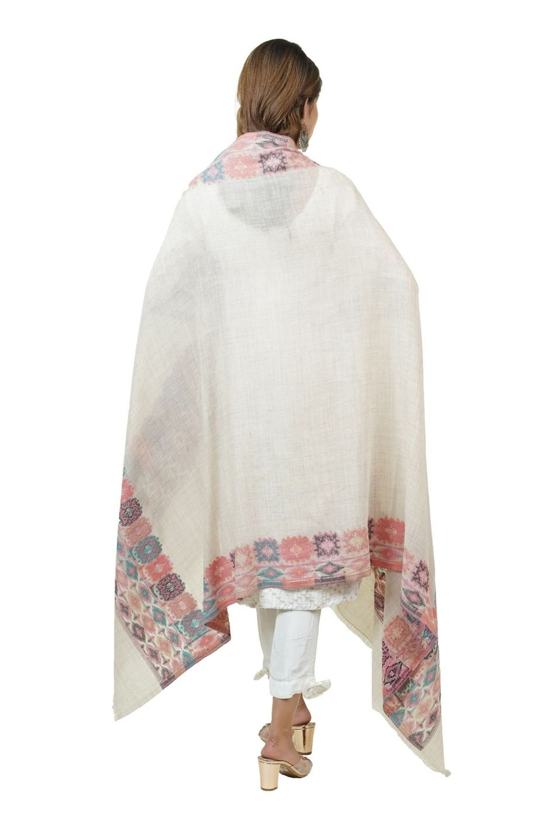 Ikat Pattern Woven Women's Shawl