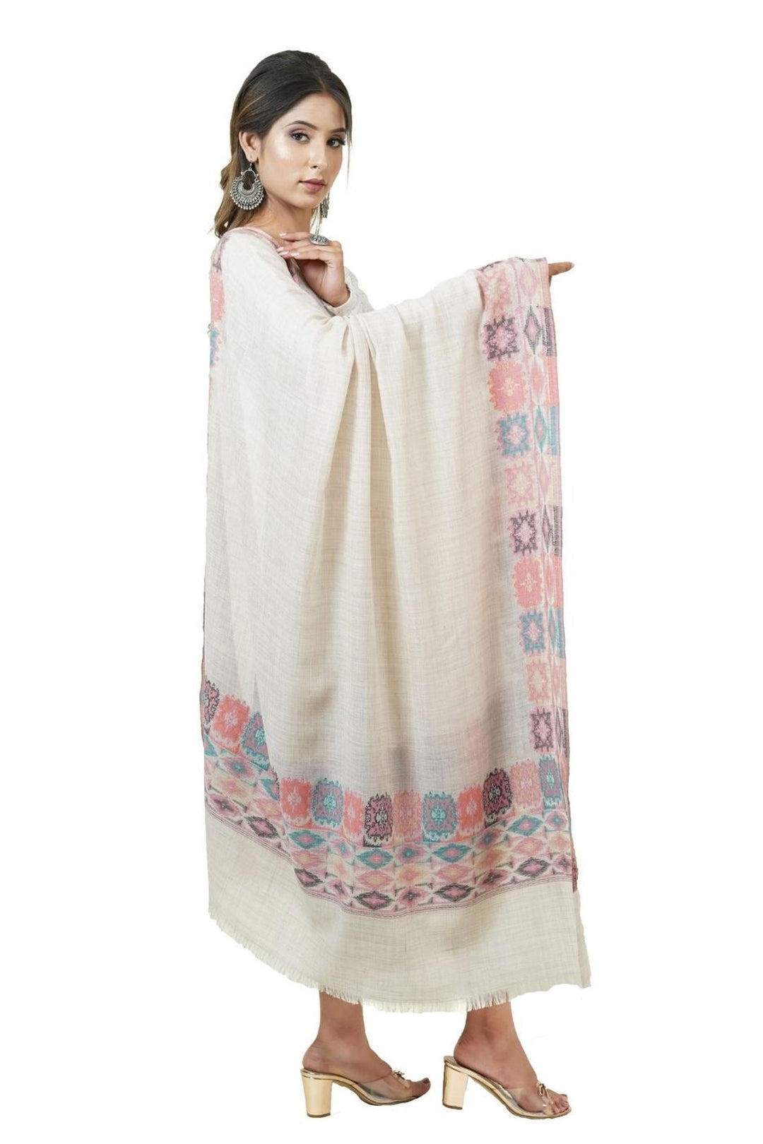 Ikat Pattern Woven Women's Shawl