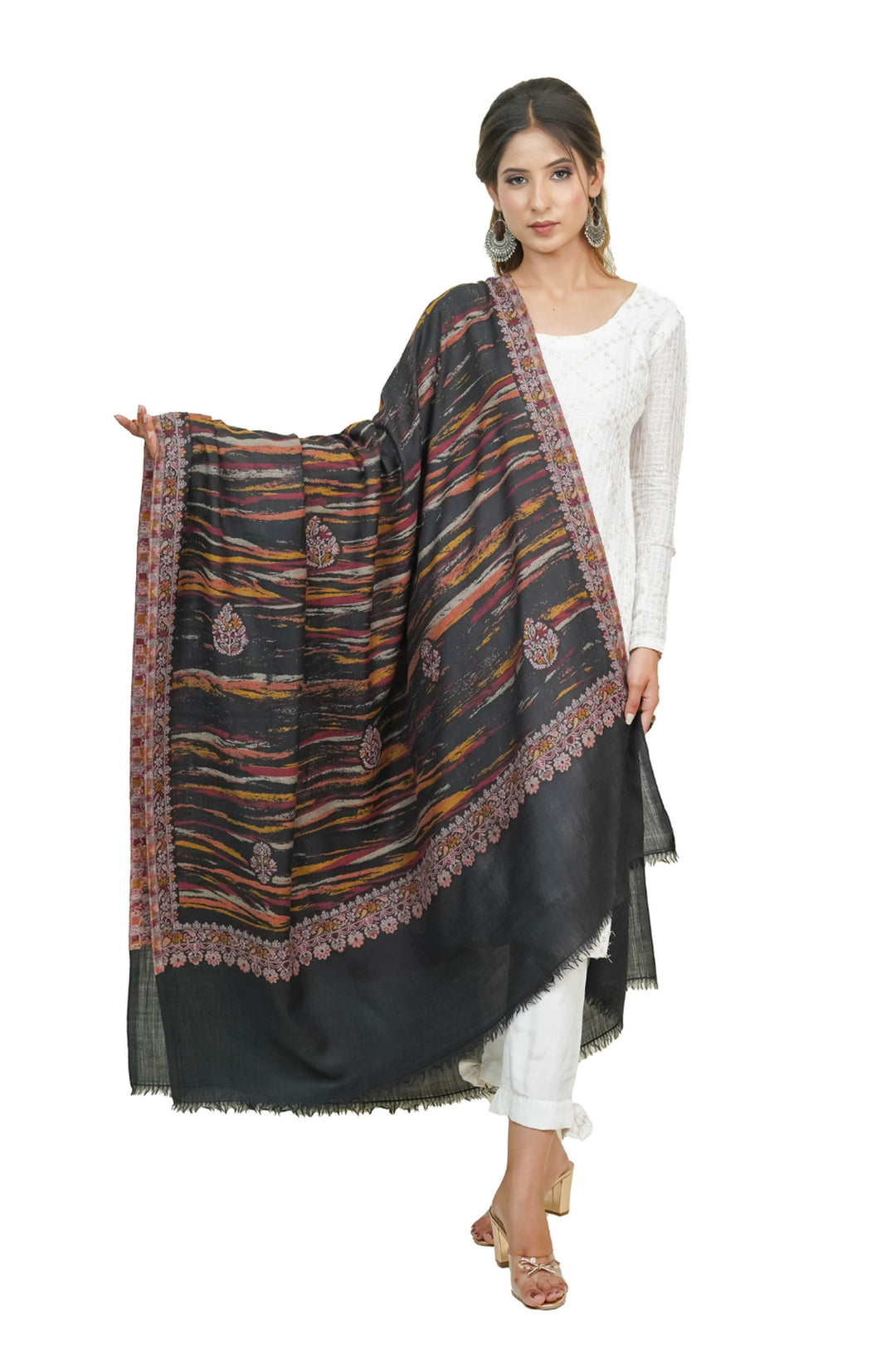 Ikat Pattern Woven Women's Shawl