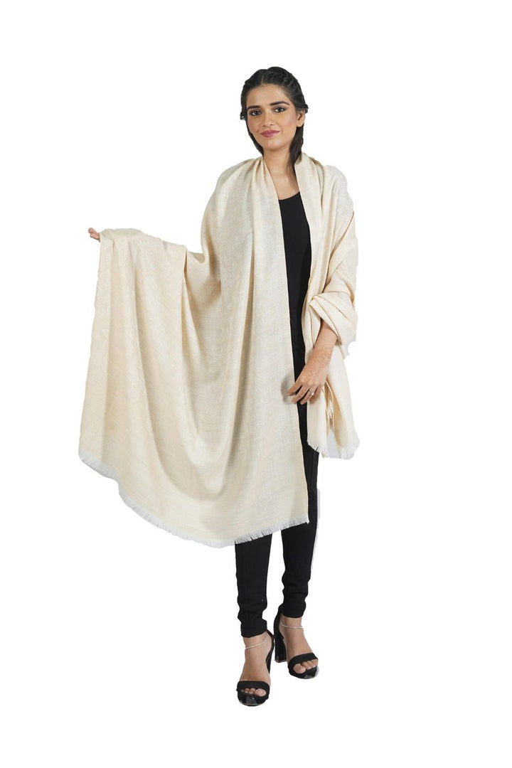 Wool Blended Self Jacquard Women's Shawl