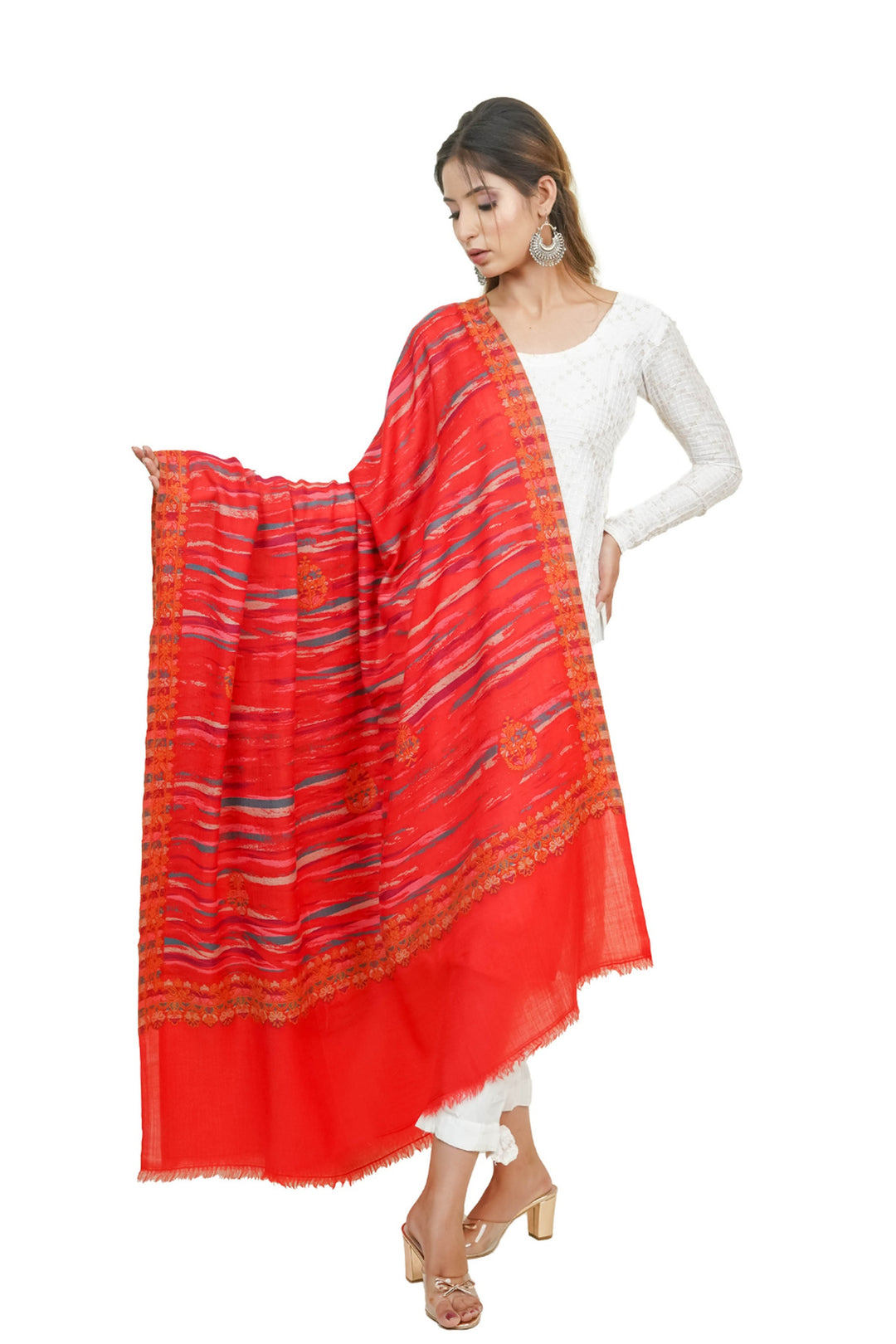Ikat Pattern Woven Women's Shawl