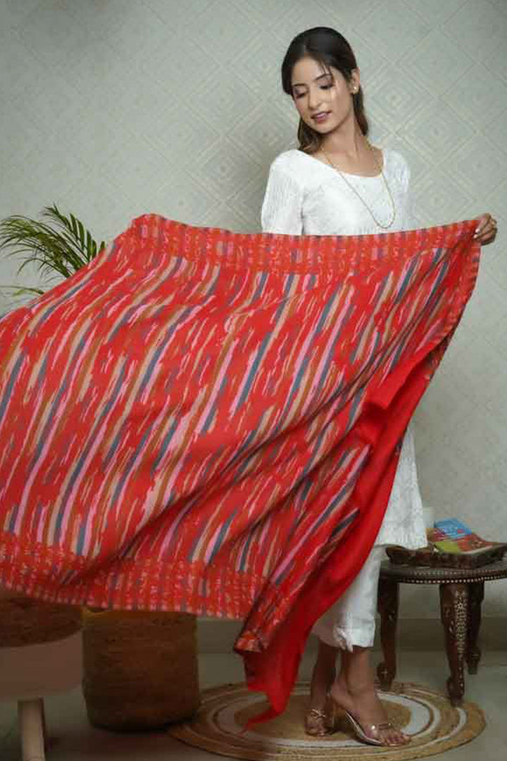 Ikat Pattern Woven Women's Shawl