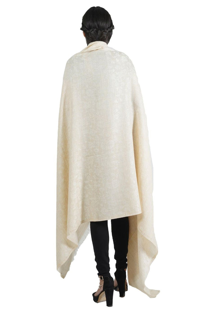 Wool Blended Self Jacquard Women's Shawl