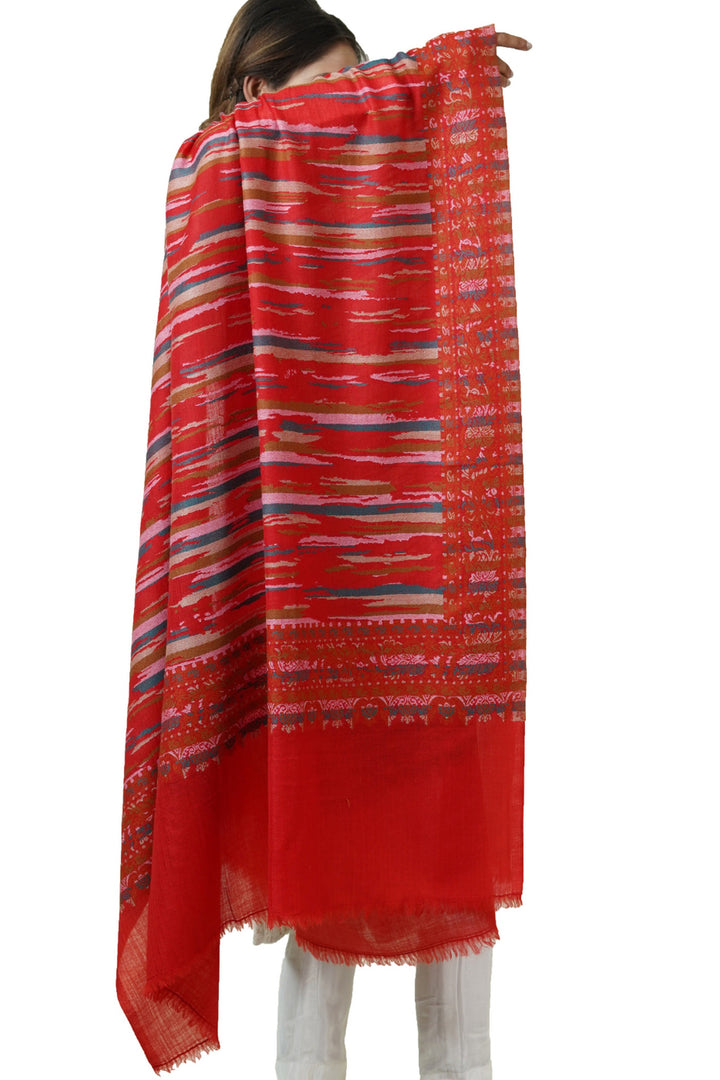 Ikat Pattern Woven Women's Shawl