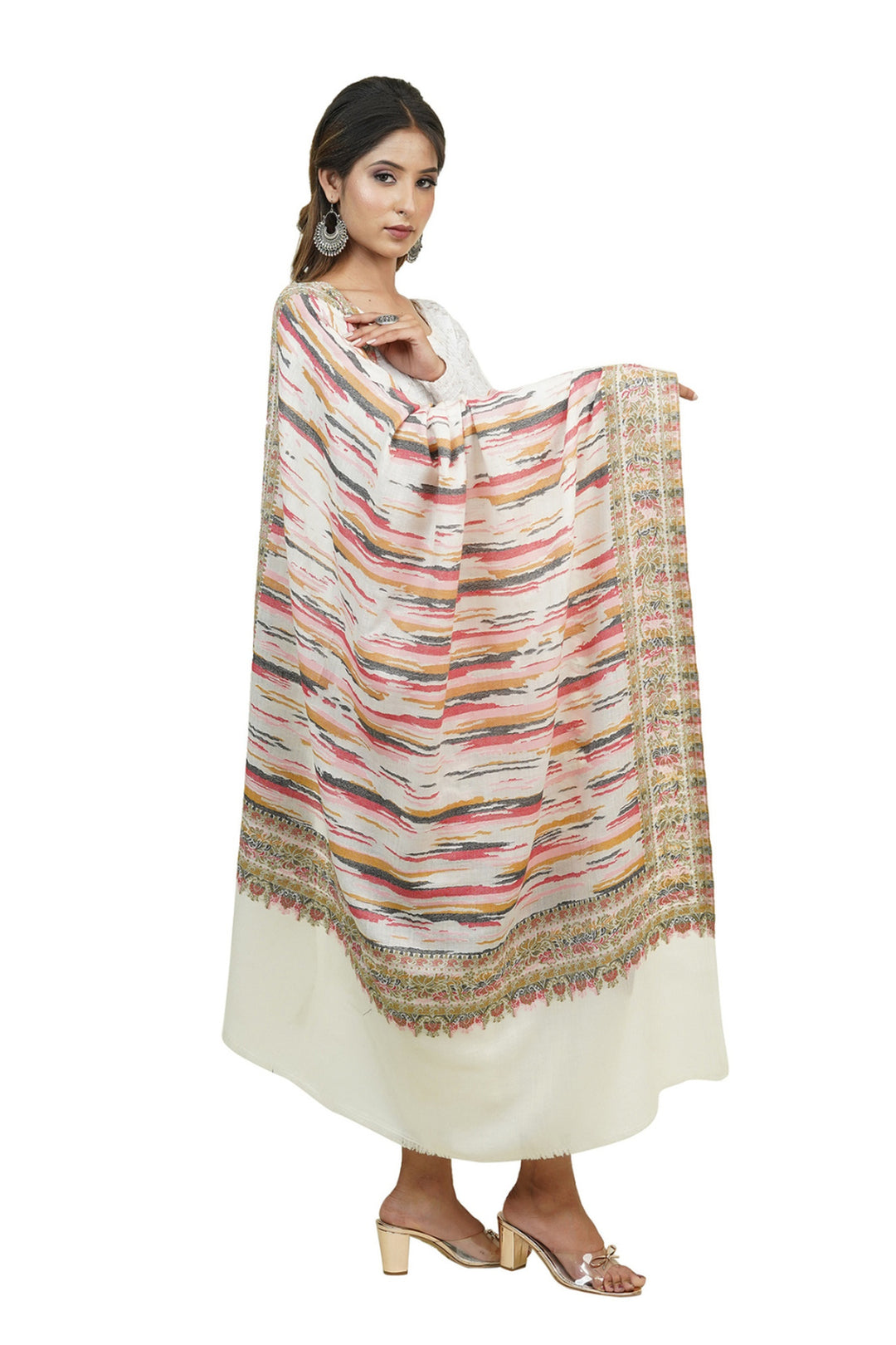 Ikat Pattern Woven Women's Shawl