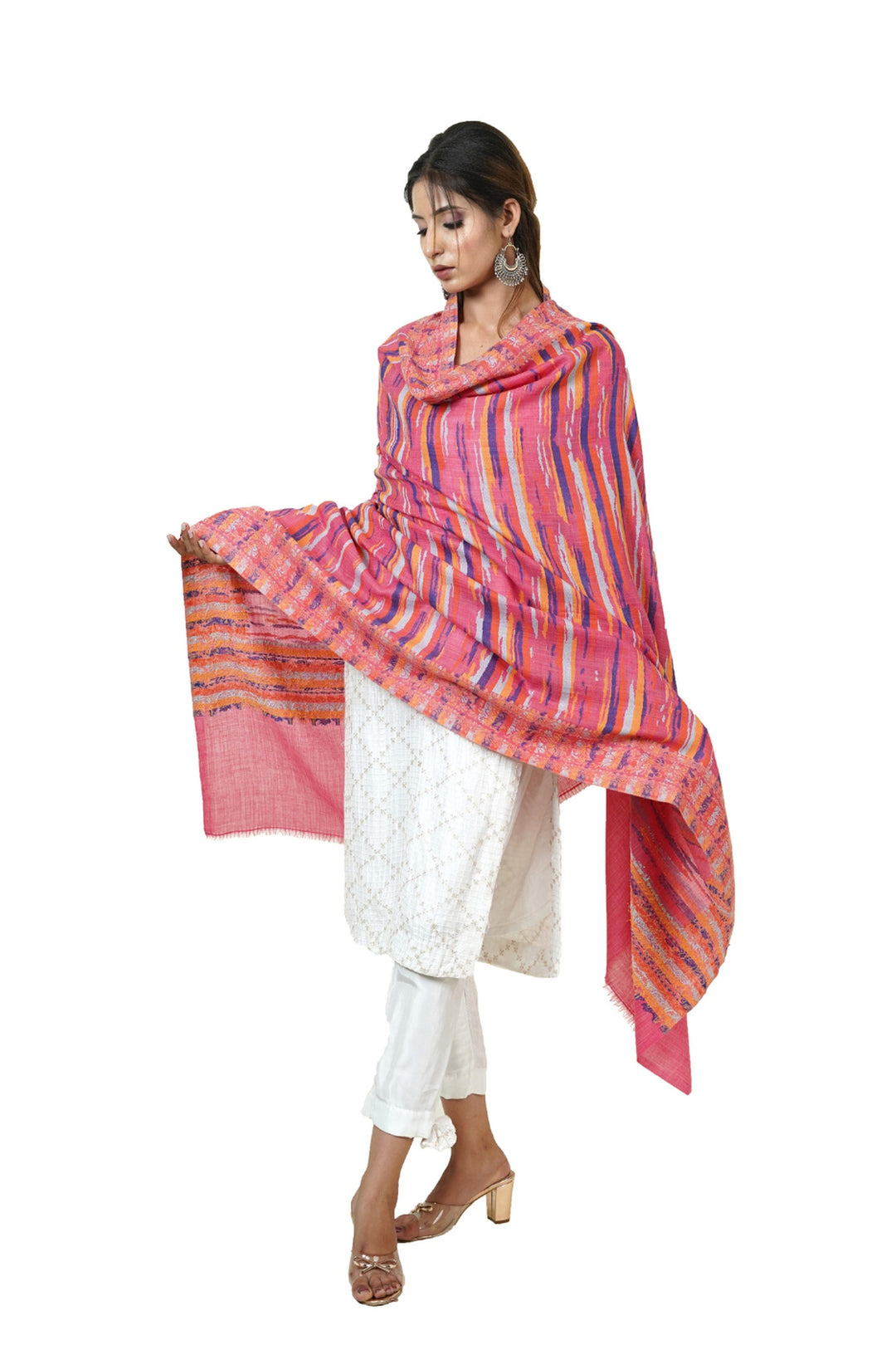 Ikat Pattern Woven Women's Shawl