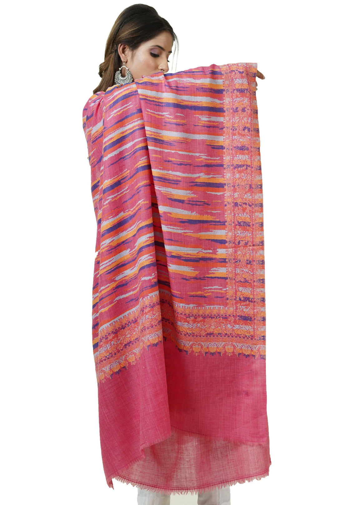 Ikat Pattern Woven Women's Shawl