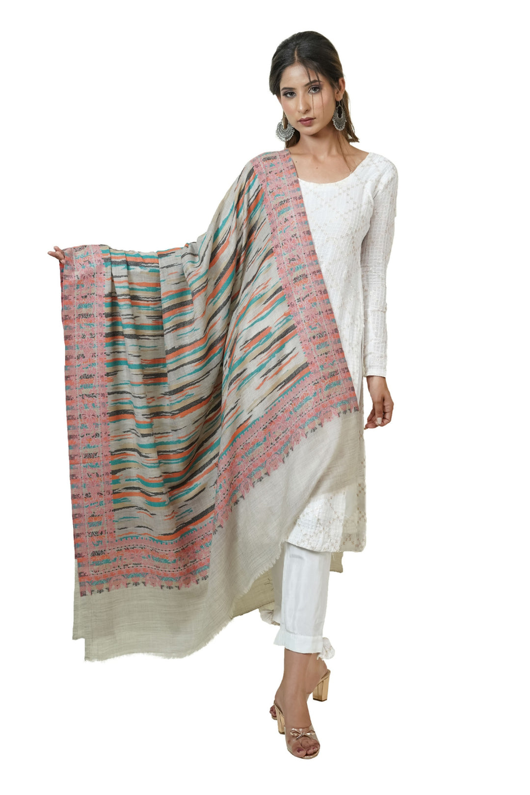 Ikat Pattern Woven Women's Shawl