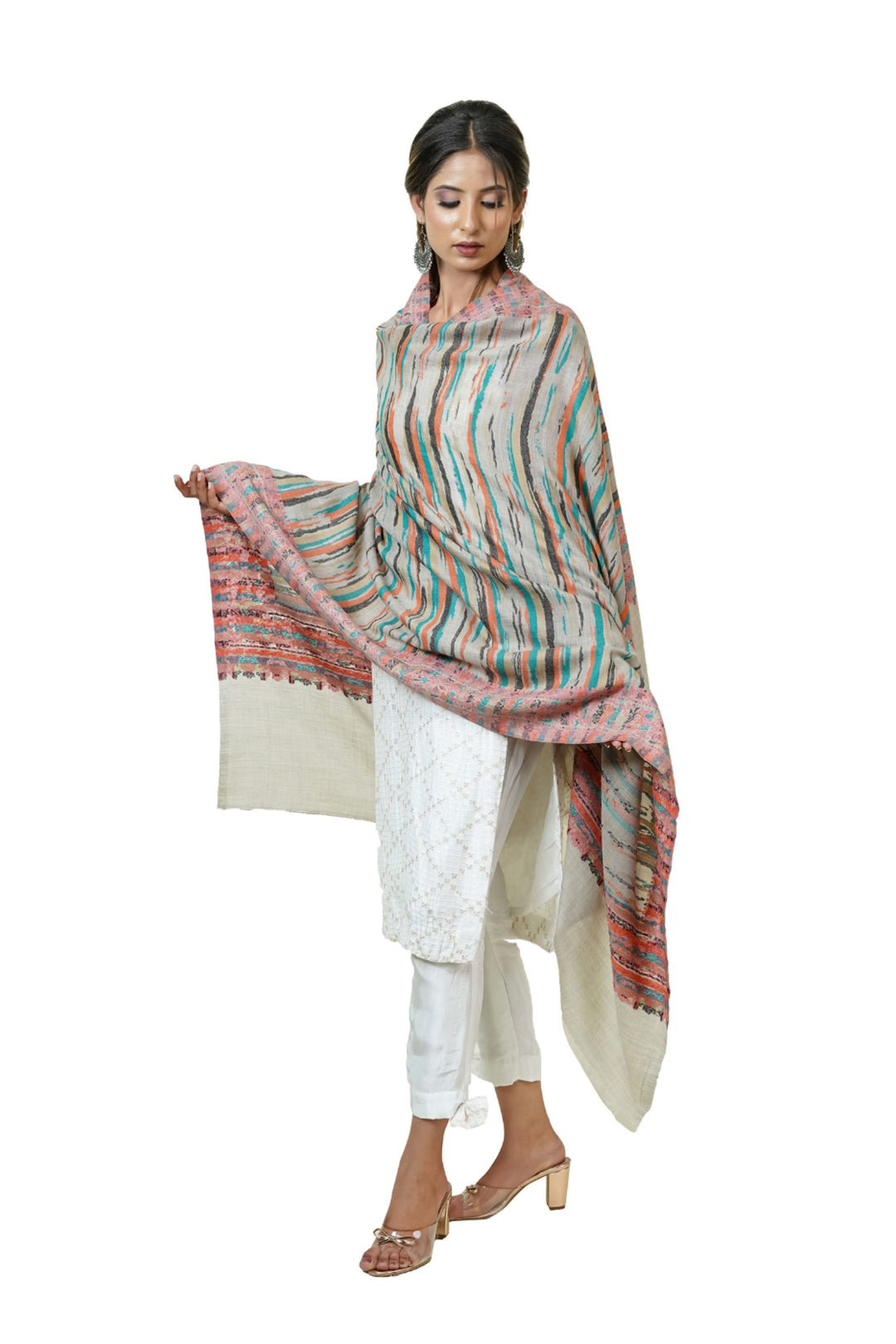 Ikat Pattern Woven Women's Shawl