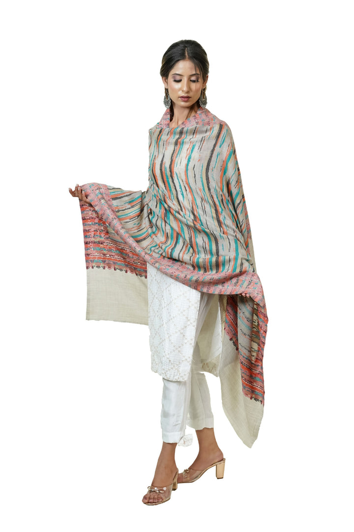 Ikat Pattern Woven Women's Shawl