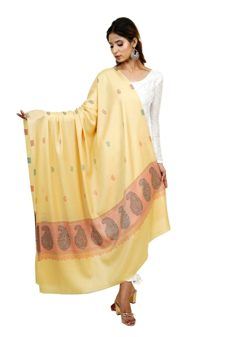 Jacquard Women's Shawl With Fusion Work