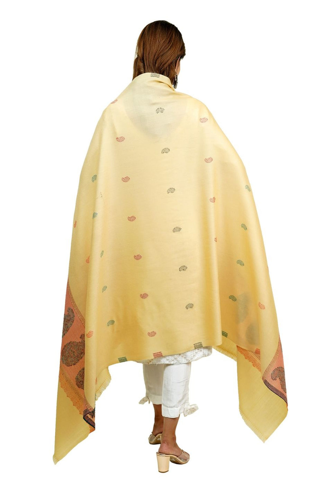 Jacquard Women's Shawl With Fusion Work