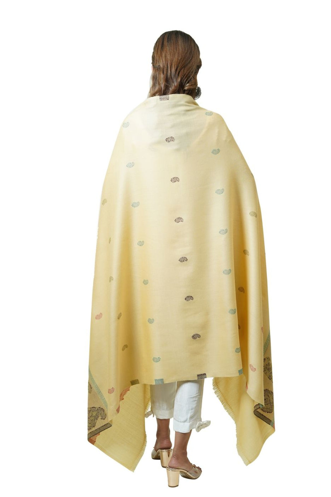 Jacquard Women's Shawl With Fusion Work