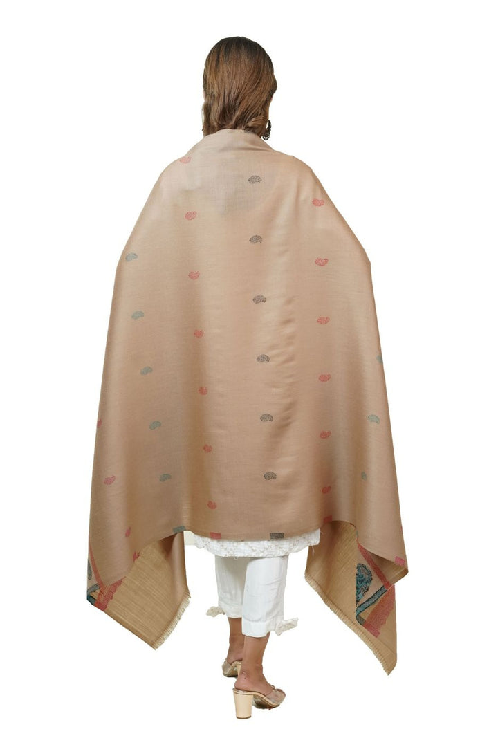 Jacquard Women's Shawl With Fusion Work