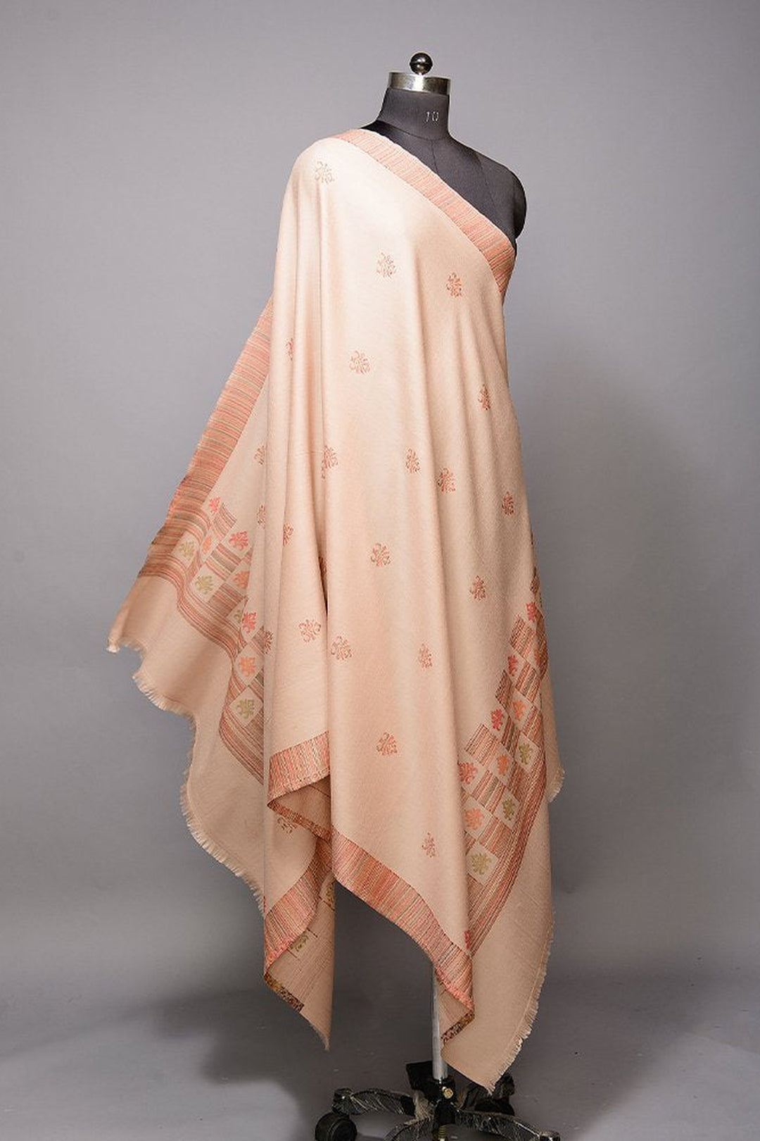 Jacquard Women's  Shawl With Fusion Work