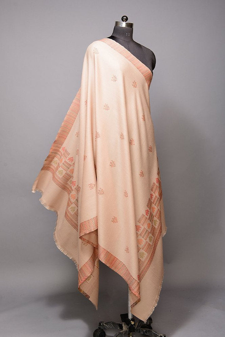 Jacquard Women's  Shawl With Fusion Work