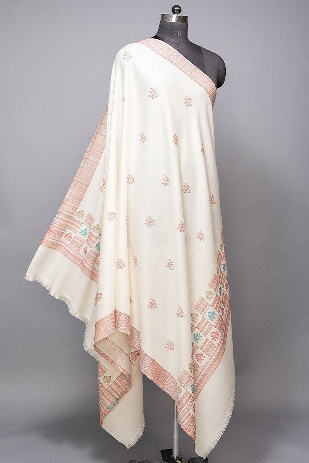 Jacquard Women's  Shawl With Fusion Work