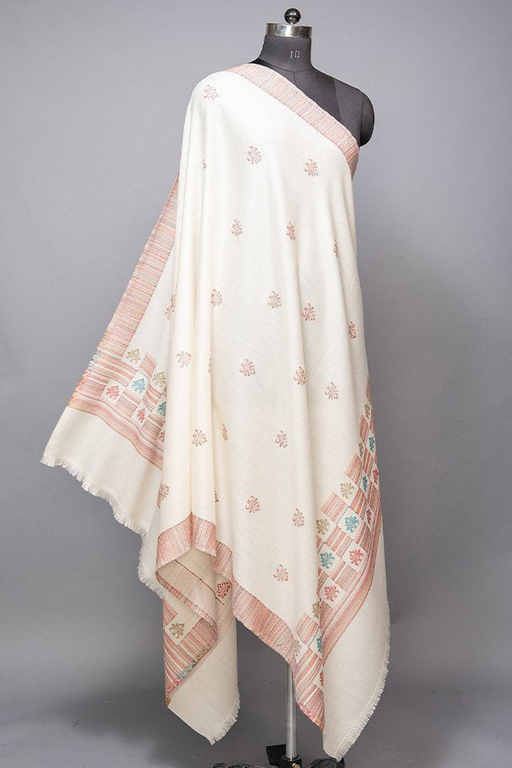 Jacquard Women's  Shawl With Fusion Work
