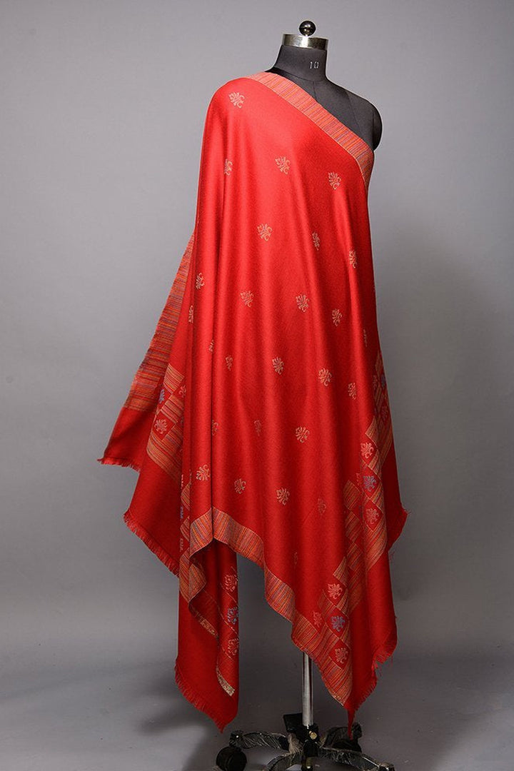 Jacquard Women's  Shawl With Fusion Work