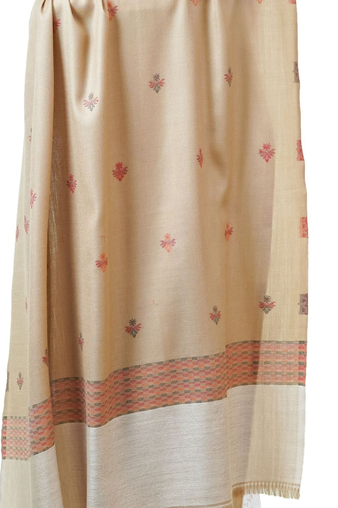 Jacquard Women's  Shawl With Fusion Work