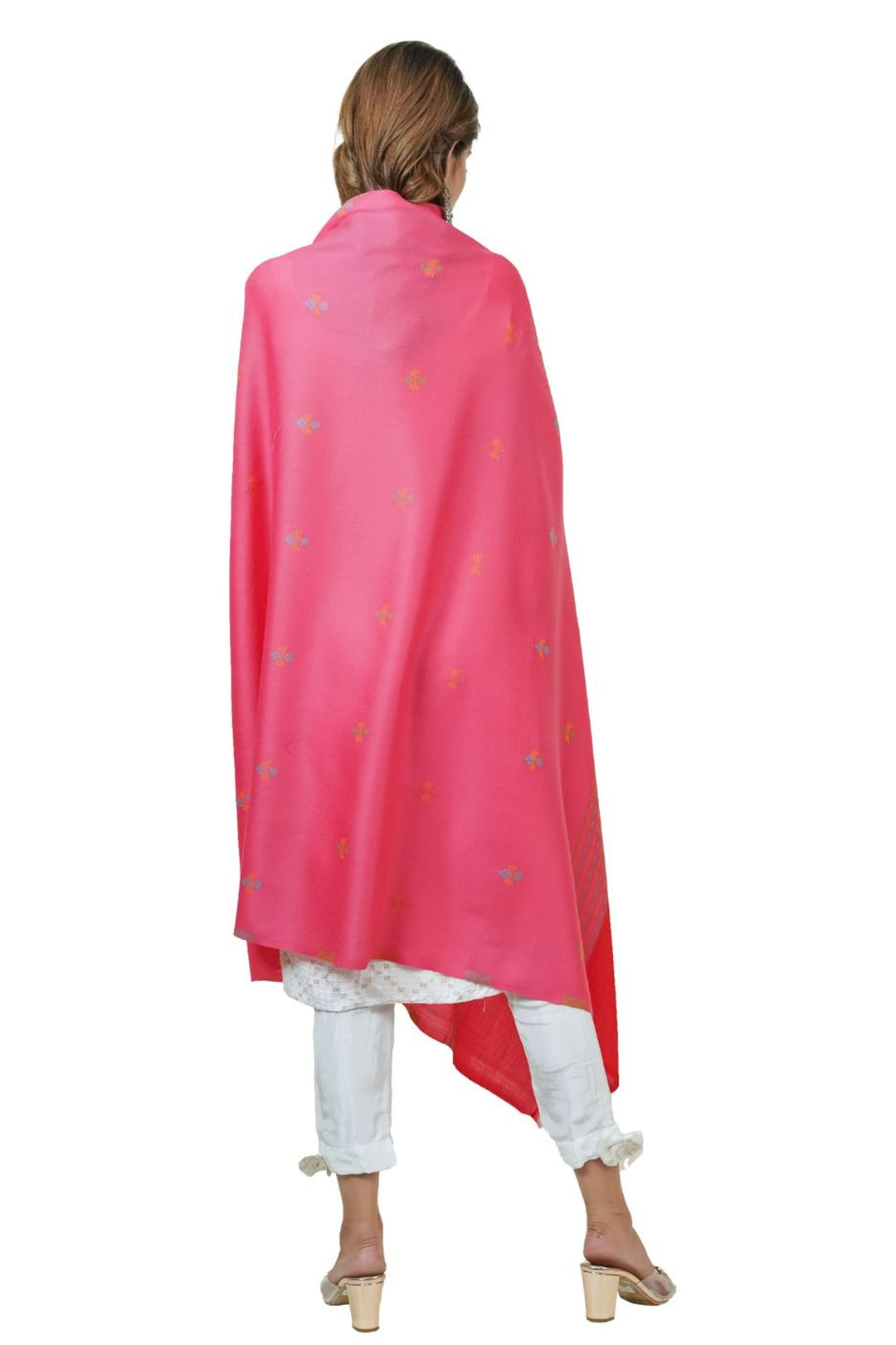 Jacquard Women's  Shawl With Fusion Work