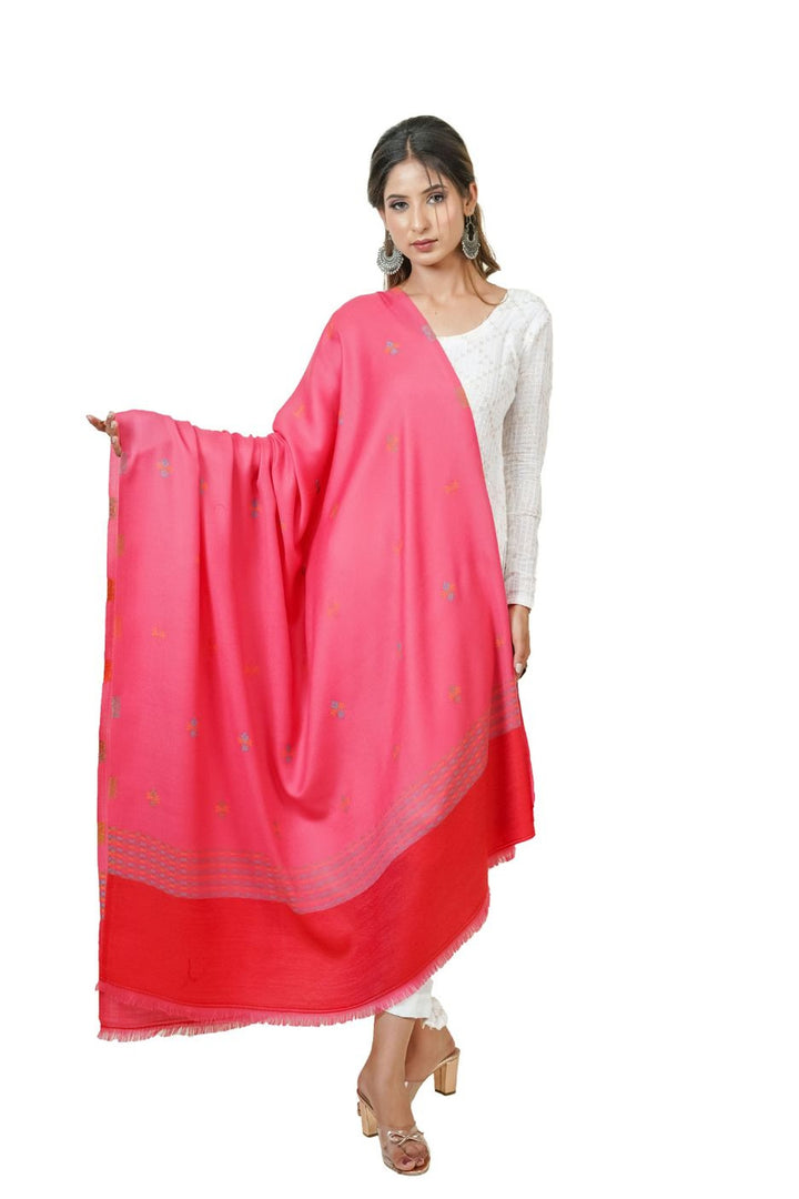 Jacquard Women's  Shawl With Fusion Work