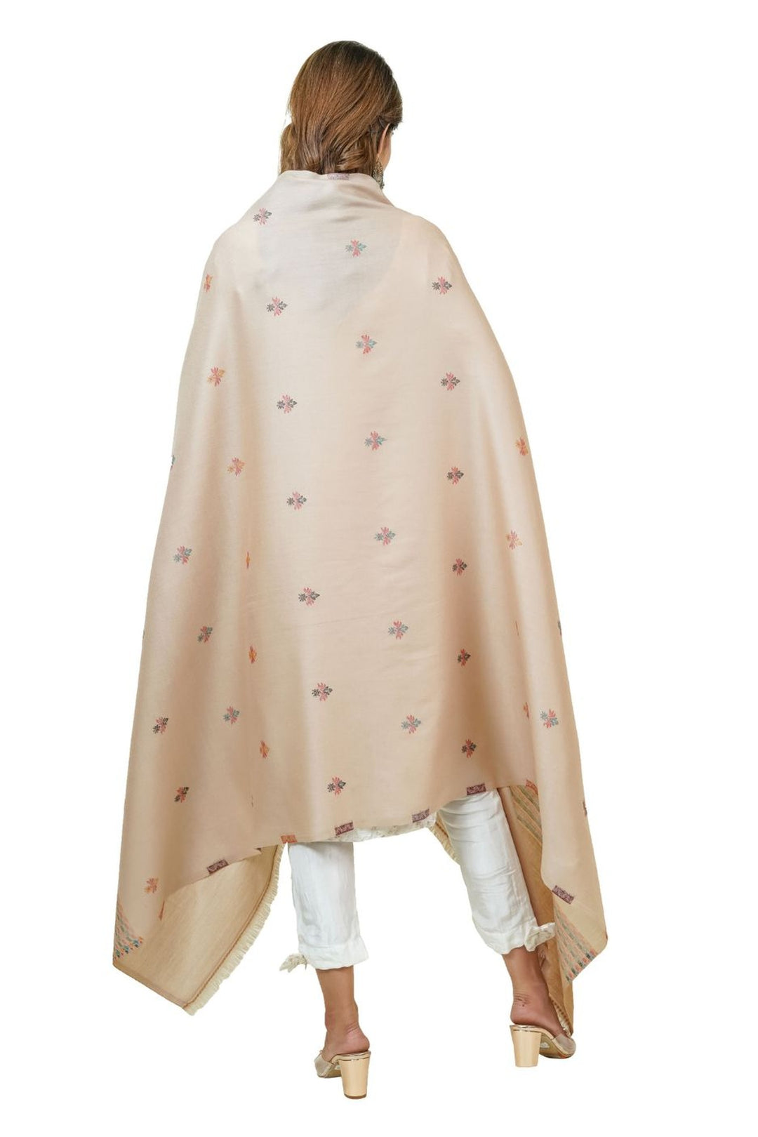 Jacquard Women's  Shawl With Fusion Work