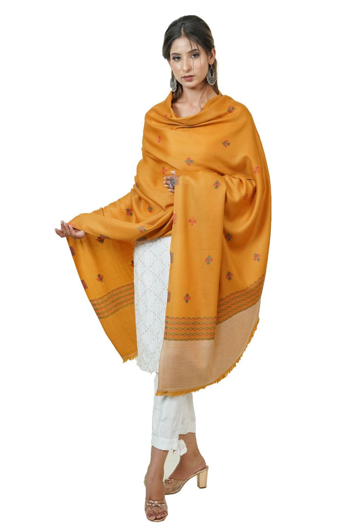 Jacquard Women's  Shawl With Fusion Work