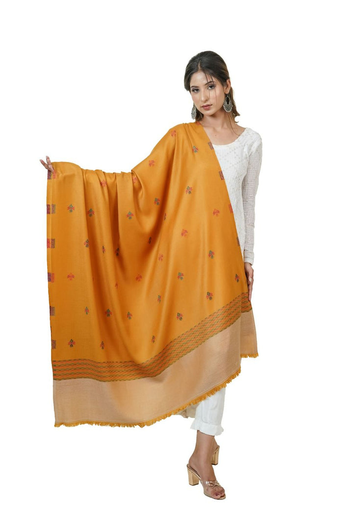 Jacquard Women's  Shawl With Fusion Work
