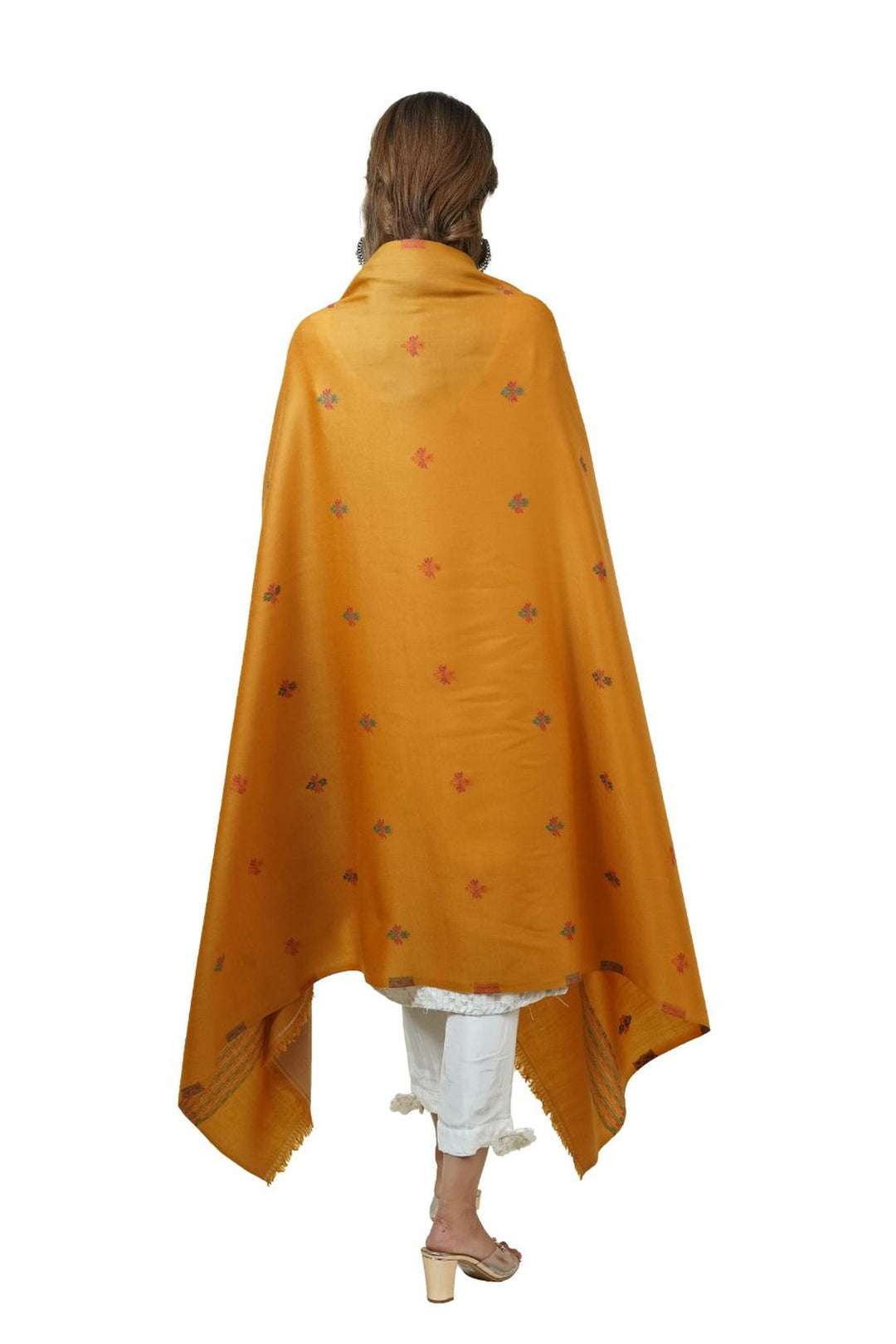 Jacquard Women's  Shawl With Fusion Work