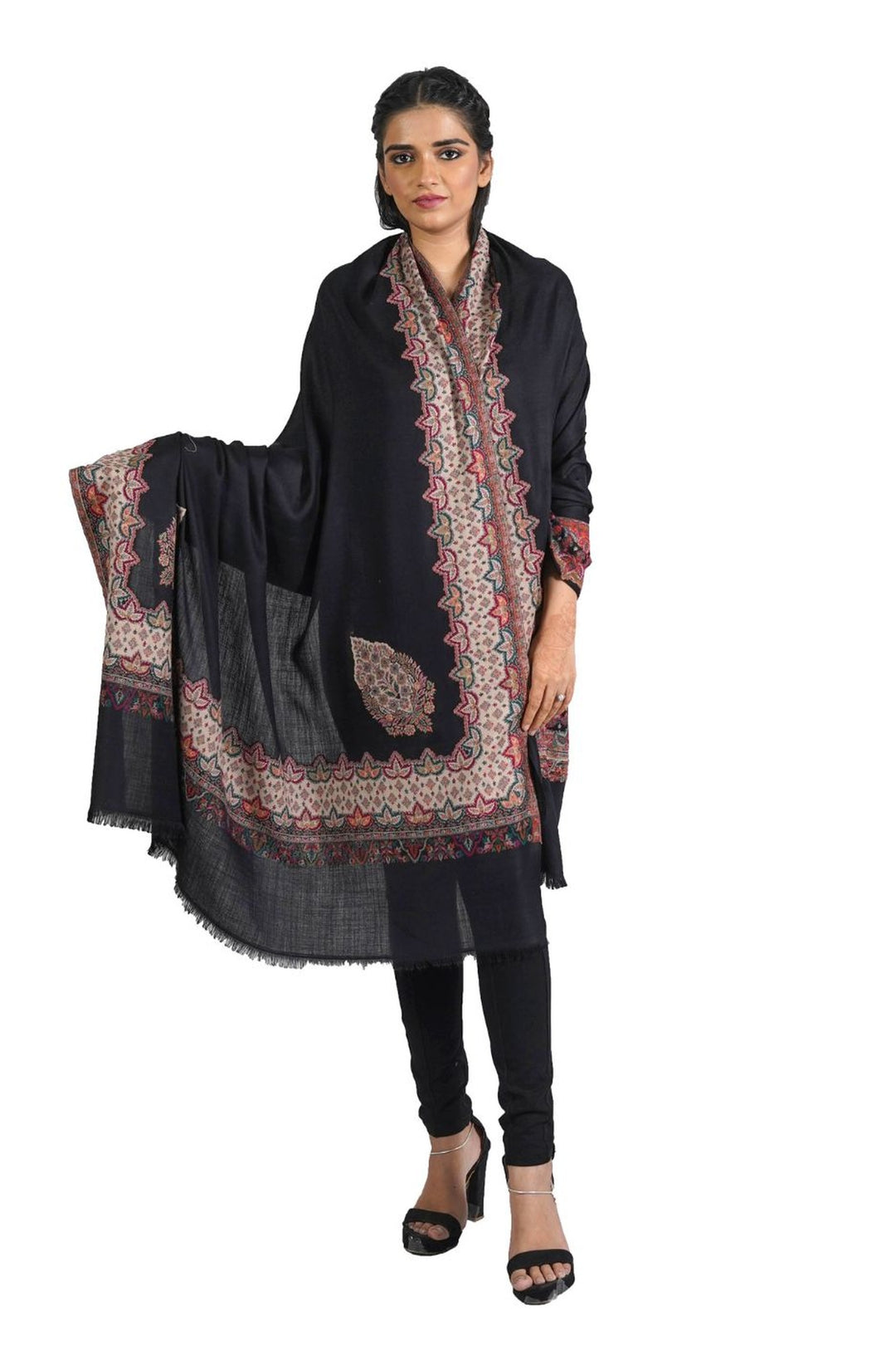 Woven Extra Fine Border Design Women's Shawl