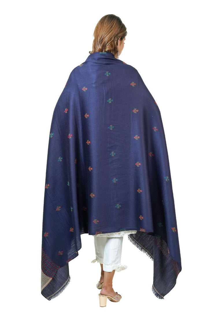 Jacquard Women's  Shawl With Fusion Work