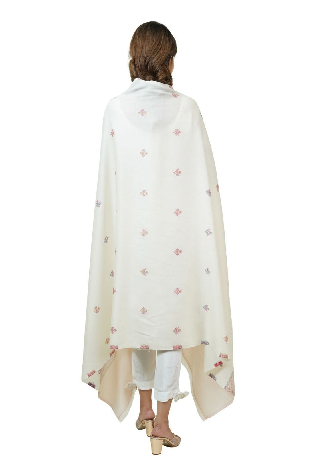 Jacquard Women's  Shawl With Fusion Work