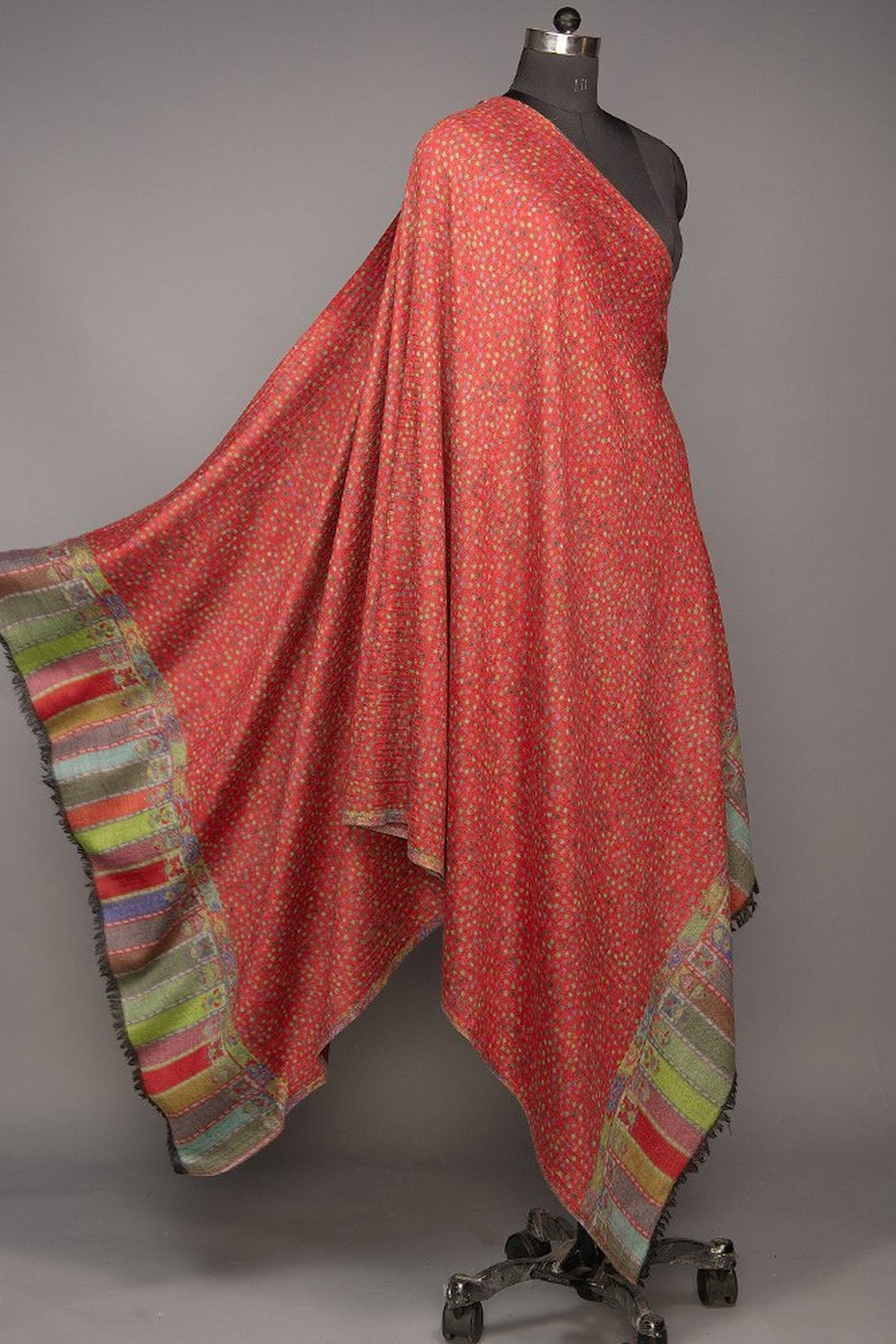 Red Digital Print Reversible Women's Shawl
