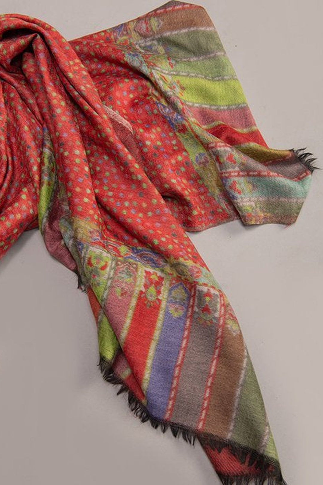 Red Digital Print Reversible Women's Shawl