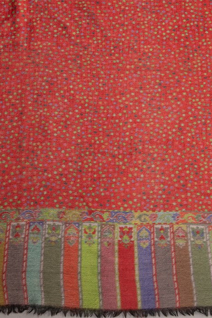 Red Digital Print Reversible Women's Shawl