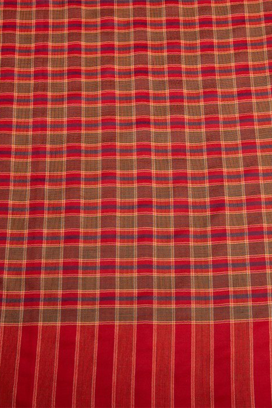 Merino Wool Shawl With Check Pattern