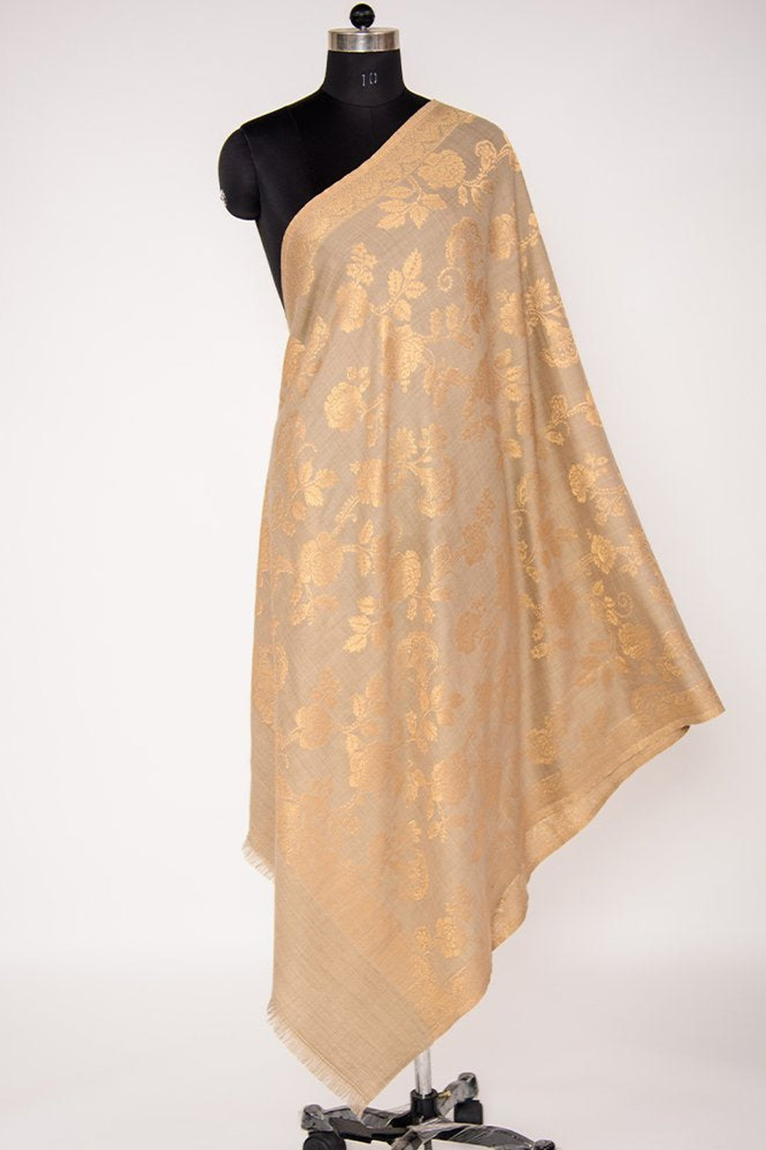 Merino Wool Kani Women's Shawl With Zari