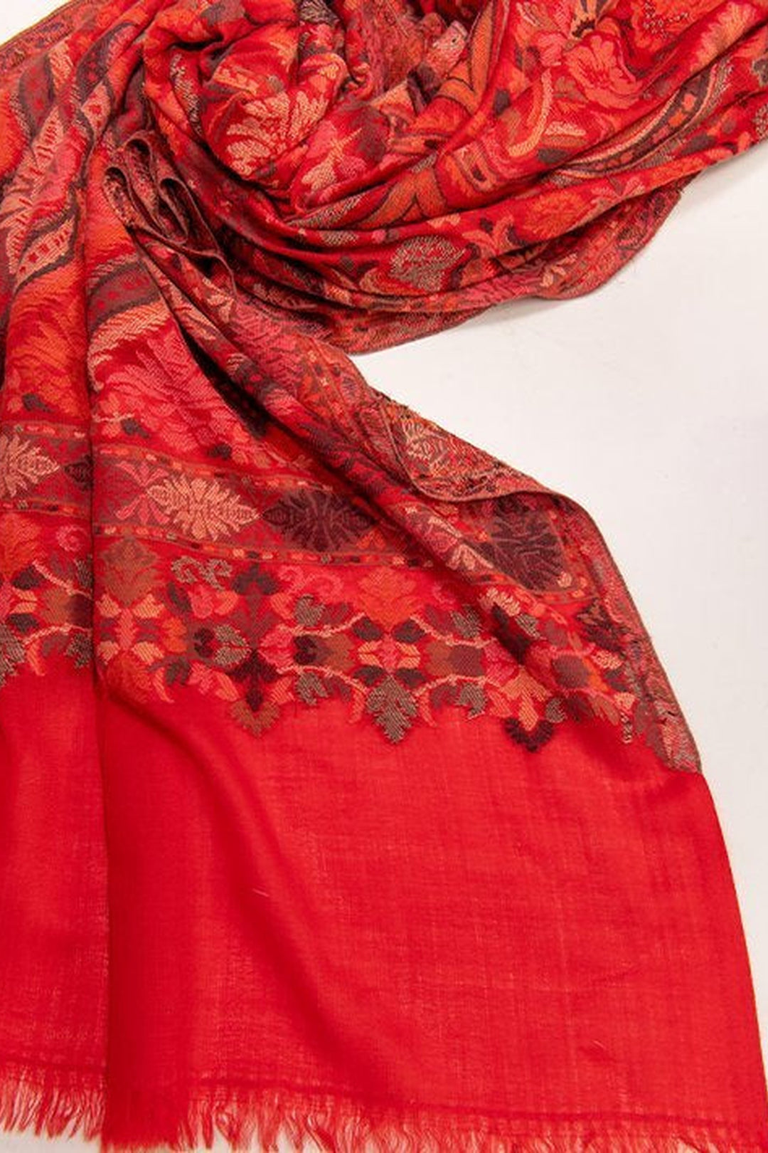 Red Merino Wool Women's Kani Shawl