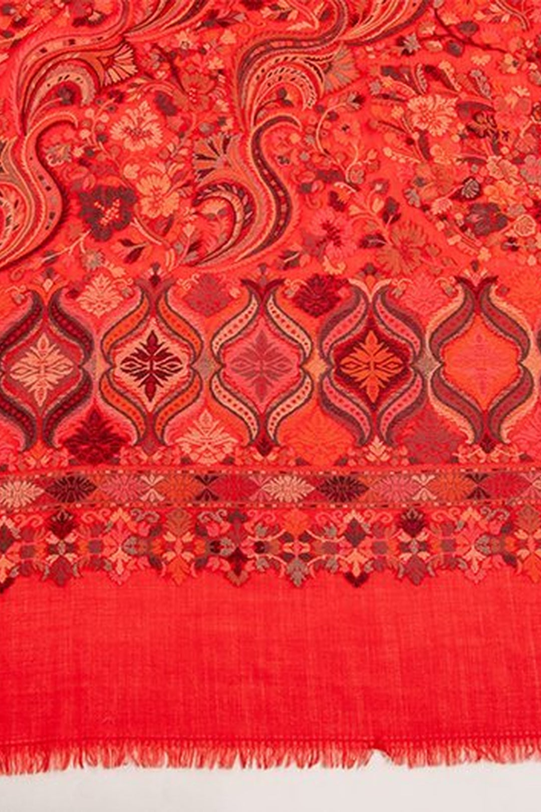 Red Merino Wool Women's Kani Shawl