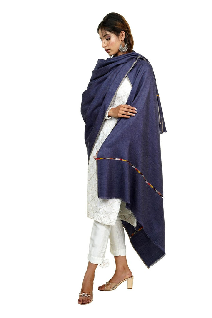 Women's Shawl Woven On Handloom With Intricate Kullu Border