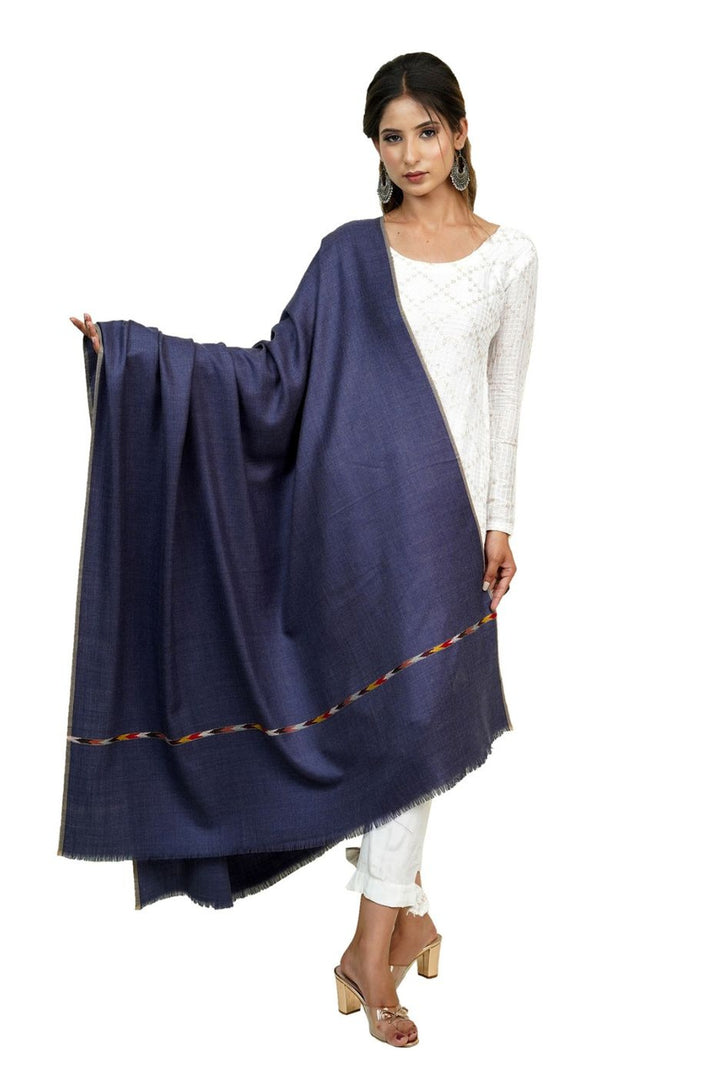 Women's Shawl Woven On Handloom With Intricate Kullu Border