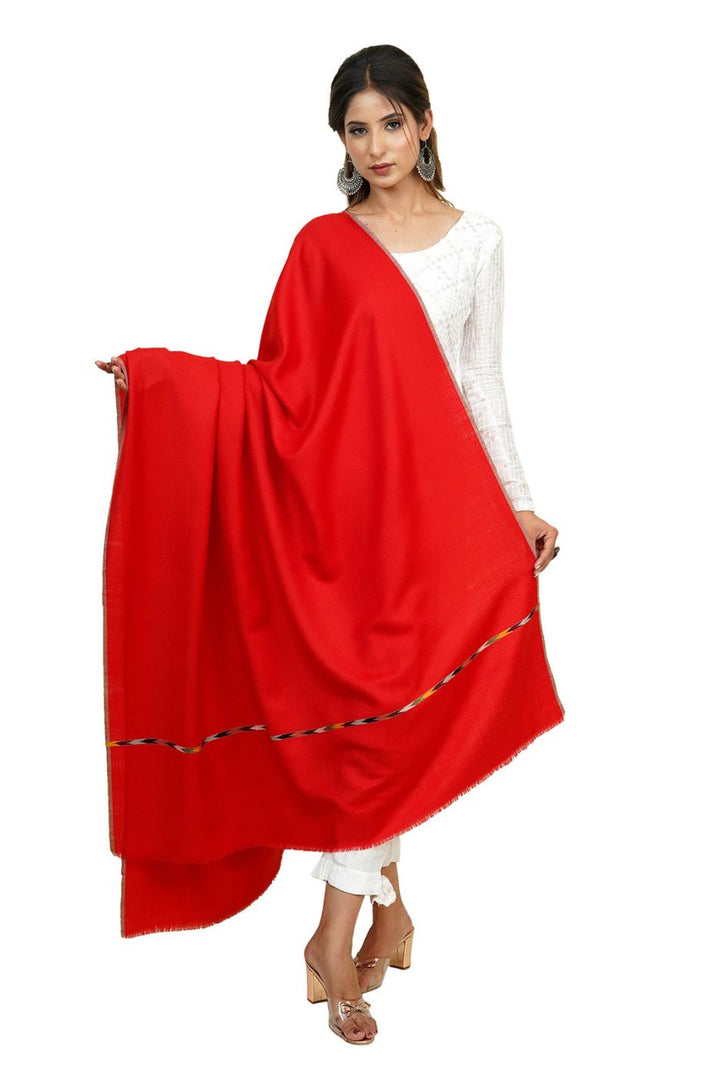 Women's Shawl Woven On Handloom With Intricate Kullu Border