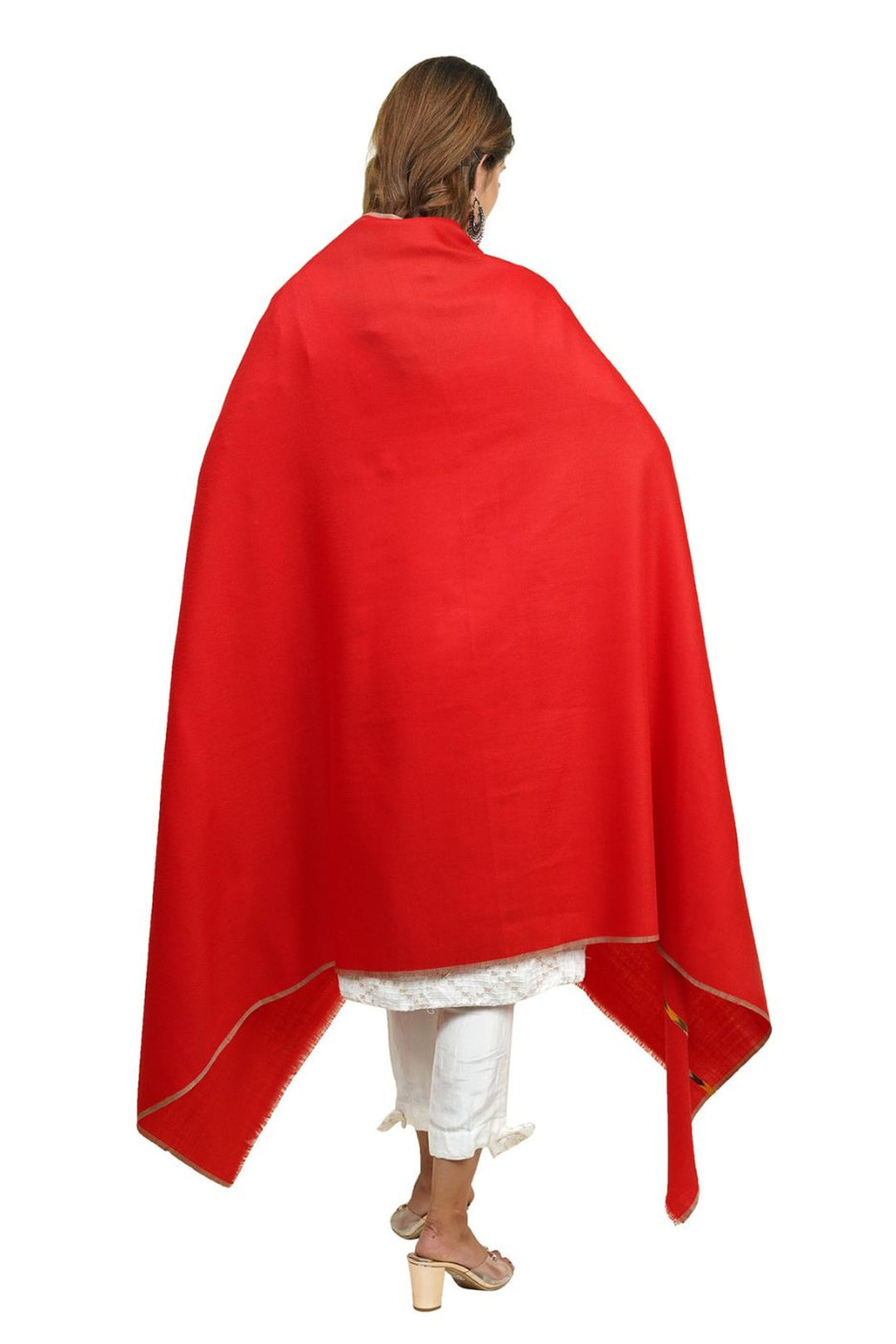 Women's Shawl Woven On Handloom With Intricate Kullu Border